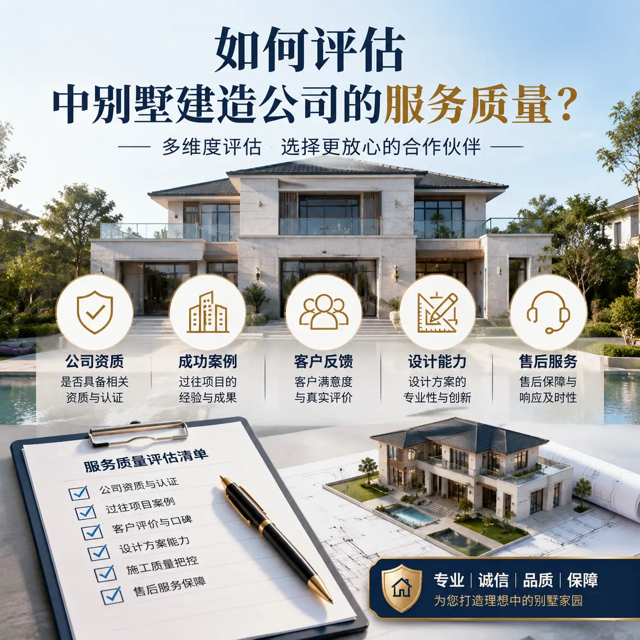 如何评估 普安 中别墅建造公司的服务质量？