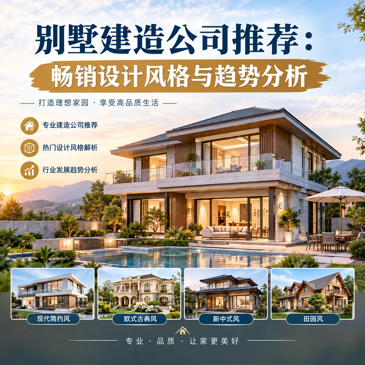 别墅建造公司推荐: 普安 畅销设计风格与趋势分析