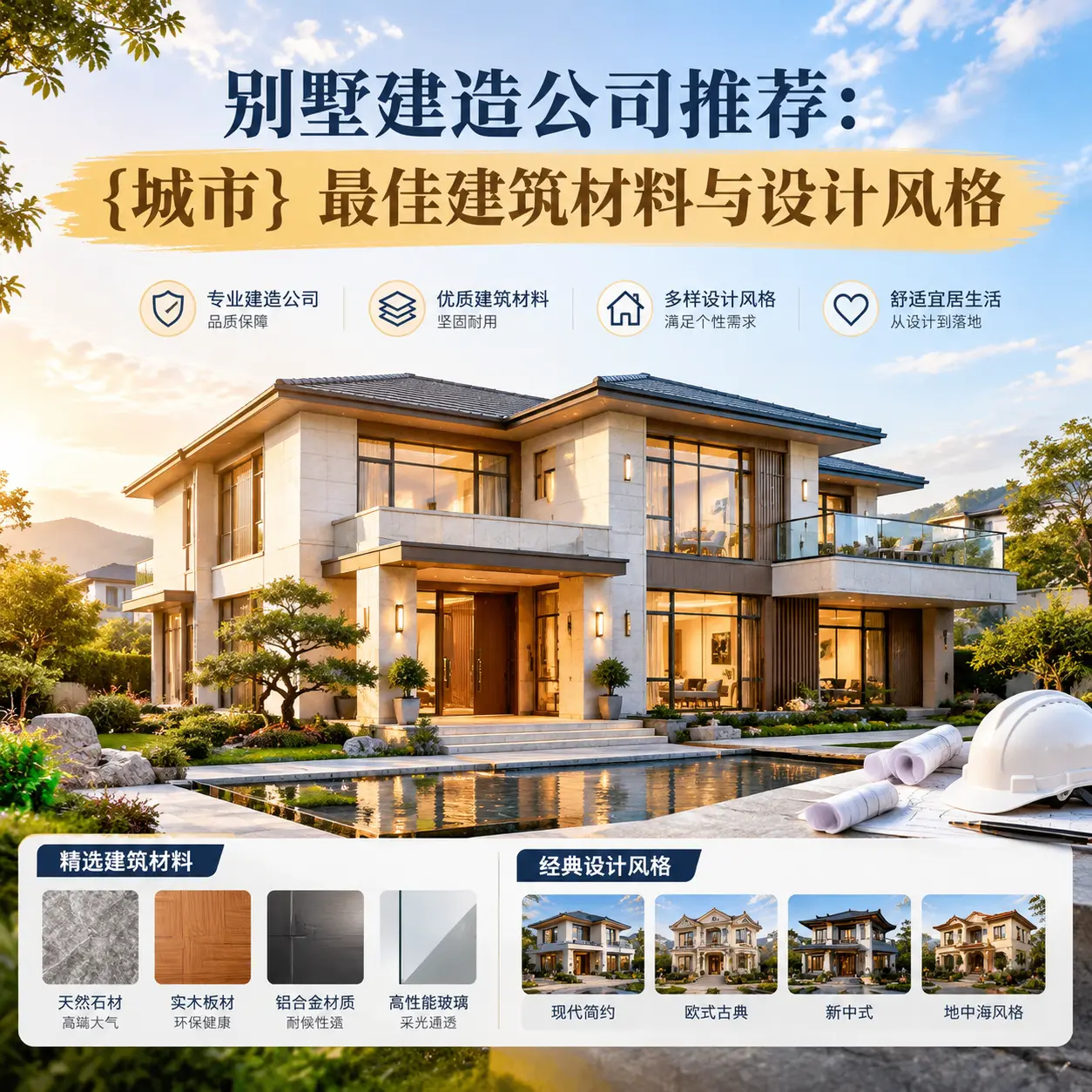 别墅建造公司推荐： 普安 最佳建筑材料与设计风格